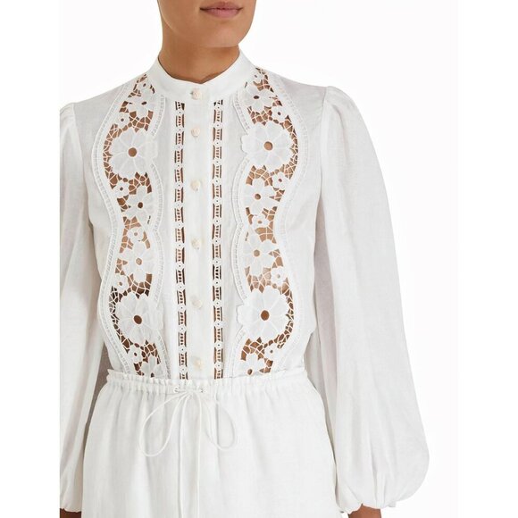 Zimmermann Halcyon Broderie Shirt White US 8 - Picture 15 of 15